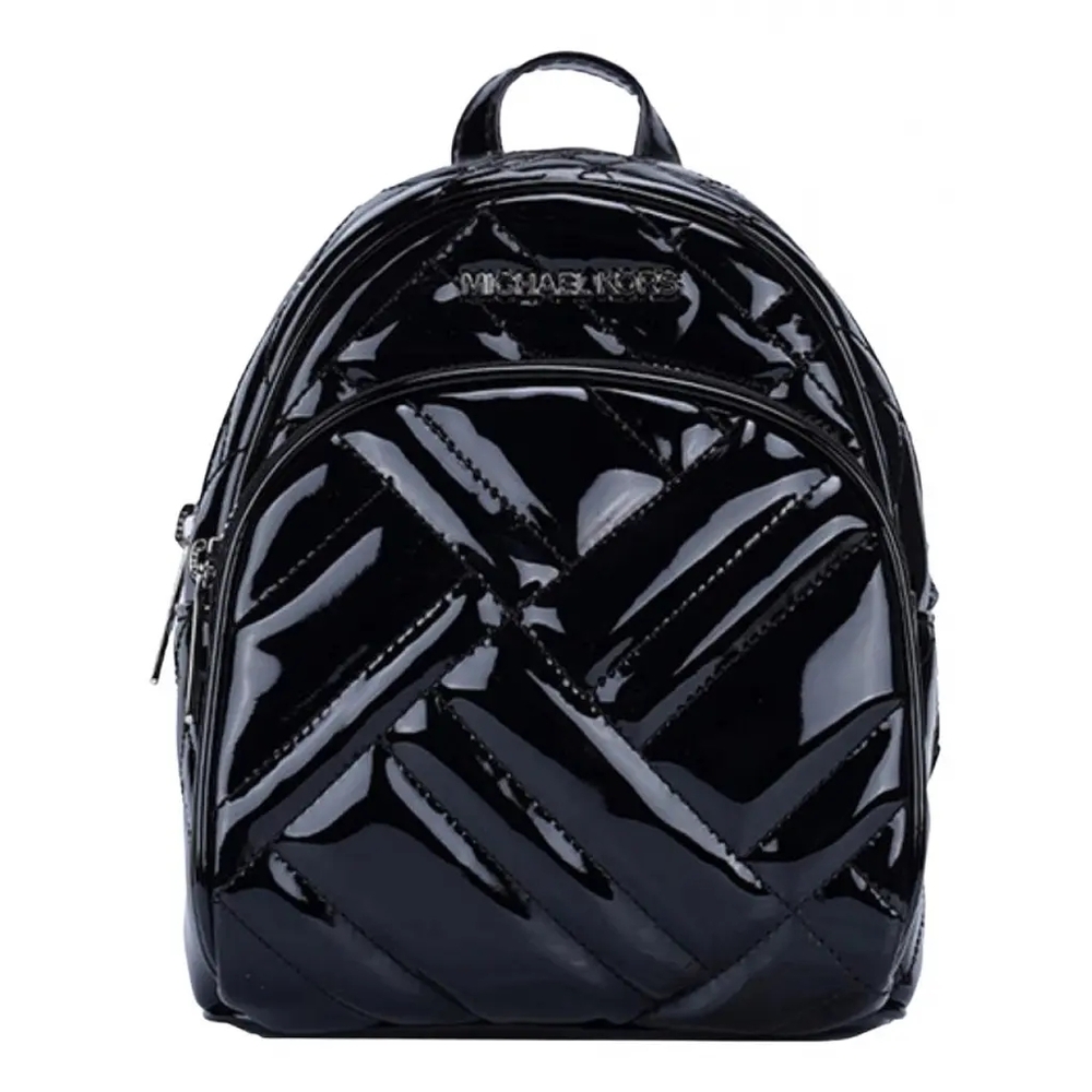 Michael Kors Mini Black Quilted Patent Vegan Leather Backpack